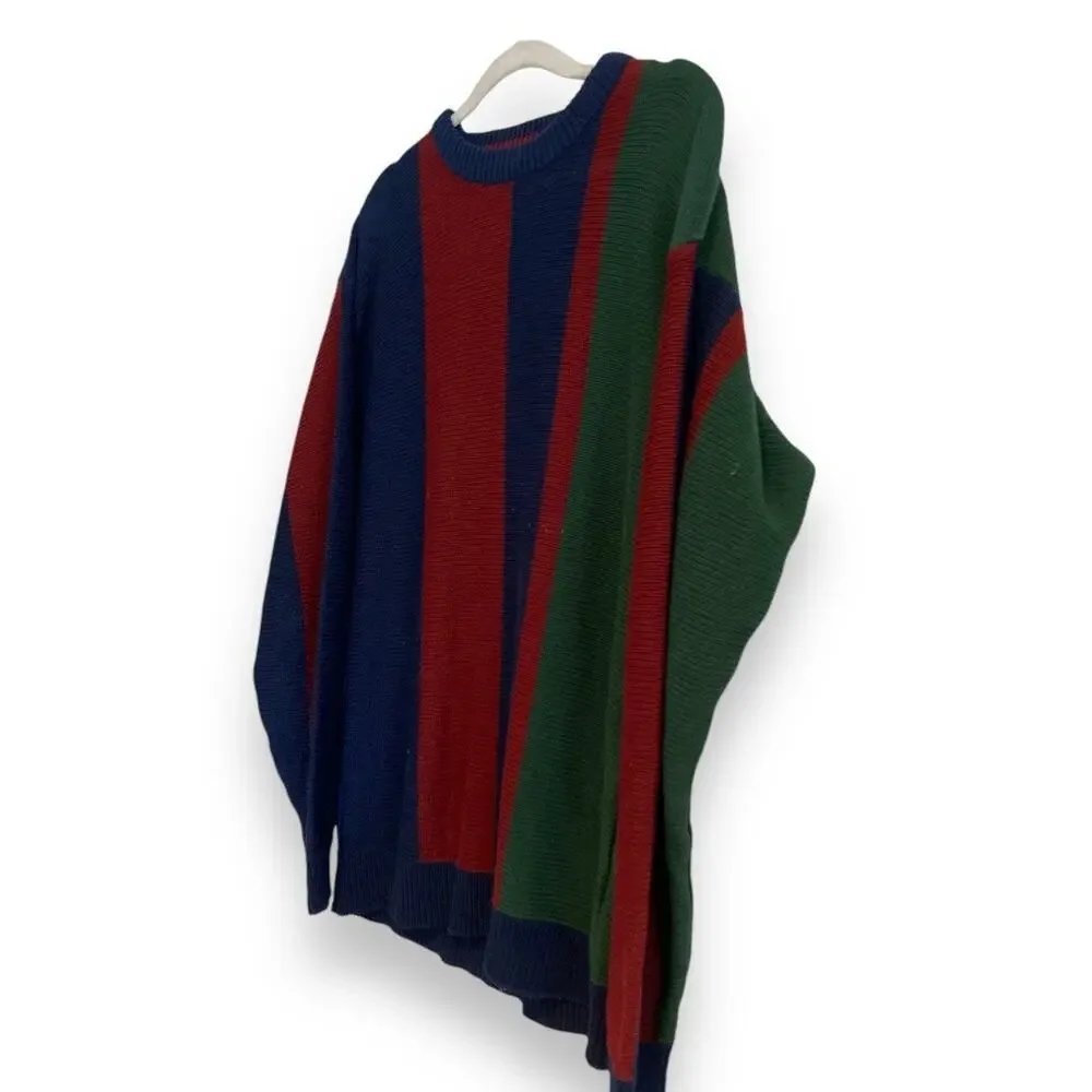Vintage Striped Acrylic Knit Sweater Men’s Large